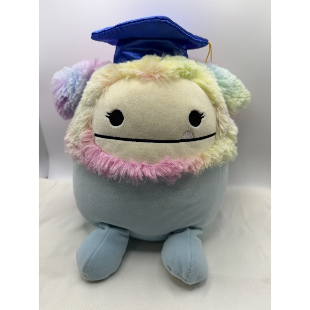 Squishmallow 11" ZOZO Graduation Bigfoot With Cap And Tassel Rainbow Blue